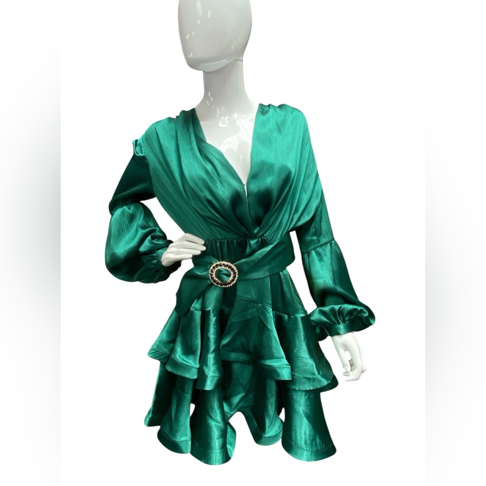 B10 Bedouin Mini Dress in Emerald Bronx and Banco